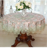 Yeknu European Style Round Tablecloth, Elegant Lace Tablecloth, Dining Table Cloth, Kitchen Table Cover, Decorative Towel