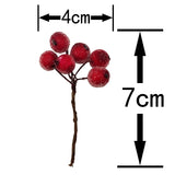 Yeknu (10pcs/pack) 4 * 7cm Christmas Berry Flower Bundle Crystal Berry Imitation Fruit Xmas Tree Decoration Wedding Decoration Wreath