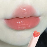 Yeknu Water-light Lip Glaze Mirror Glitter Lip Tint Long Lasting Moisturising Love Heart Shape Solid Lipstick Pen Lips Makeup Cosmetic