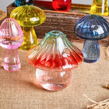 Yeknu Colourful Mushroom Vase Plant Glass Plant  Bud Vase Decoration Home Glass Aromatherapy Vase Living Room Dining Room Desktop