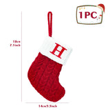 Yeknu Christmas Socks Knitting Snowflake Letter Stocking Christmas Decoration For Home 2024 Xmas Tree Ornament Gift Navidad Natal 2024