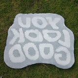 Yeknu Tufted You Look Good Rug Custom Handmade Rug, Tufted Rug, Living Room Rug, Rug For Funny Bedroom, Cute Fun Bath Mat