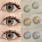 Yeknu new style 1 Pair Color Contact Lenses with Natural Eye Contact Lenses Blue Brown Green Lenses Pupils Beauty Color lens