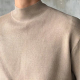 Yeknu Autumn and Winter New Men Clothes Half Turtleneck Knitted Sweater Men Loose Korean Fashion Solid Color Bottoming Sweaters