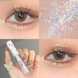 Yeknu 6 Colors Glitter Liquid Eyeshadow Waterproof Pearlescent Shiny Eye Shadow Highlighter Sequins Lying Silkworm Makeup Beauty Tool