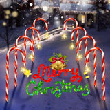 Yeknu Christmas solar candy cane lights, holiday parties, courtyard paths, atmosphere decoration props outdoor waterproof night lights