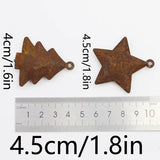 Yeknu (5 pieces/pack) 4.5cm Retro Rusty Christmas Bell Decoration Star Horn Bell New Year Festival Decoration Pendant DIY