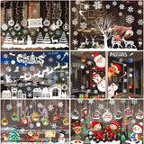 Yeknu Christmas Window Stickers Santa Claus Snowflake DIY Wall Decal Christmas Decorations For Home New Year Ornaments Gift