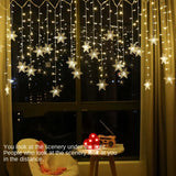 Yeknu 3.2M Christmas Snowflakes LED String Lights Flashing Fairy Curtain Lights Waterproof For Holiday Party Wedding Xmas Decoration