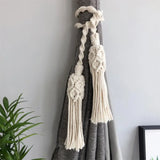 Yeknu Handwoven Macrame Curtain Tie Backs Cotton Rope Tassels Pendant Curtain Strapping  Bohemia Curtain Accesorios Wall Decoration