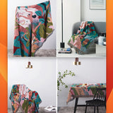 Yeknu Textile City Forest Dancer Throw Blanket Two Sides Sofa Covers Trend Tassel Jungle Leaves Ins Home Decorative Tapestry 160x260cm