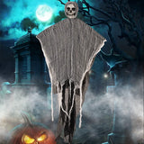 Yeknu 1Set Halloween Decorative Hanging Ghost Skull Skeleton Gauze Haunted Home Party Horror Props Hanger House Yard Party Hanging