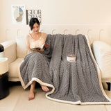 Yeknu New European Style Carved Velvet Warm Blanket for Bed Soft Fluffy Sofa Cover Blankets Super Warmth Autumn Winter Throw Blanket