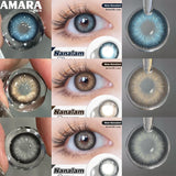 Yeknu NEW 2pcs Natural Color Contact Lenses for Eyes Gray Contact Lens Yearly Fashion Blue Contact Lens Colored Eye Contacts