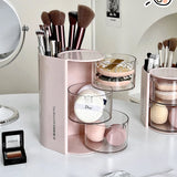 Yeknu Rotating Powder Puff Storage Box Dust-proof Desktop Beauty Egg Air Cushion Rack Multi-layer Lipstick Makeup Brush Storage Rack