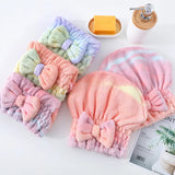 Yeknu 1pc Coral Fleece Shower Cap Rainbow Gradient Dry Hair Towel Soft and Absorbent Thick and Cute Princess Hatshampoo Dry Hair Cap