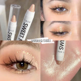 Yeknu White Eyeliner Multicolour Shiny Glitter Eyeshadow Pencils Eye Tip Brightening Waterproof High-gloss Silkworm Pen Eye Makeup