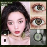 Yeknu SWAN Series1 Pair Colored Contact for Eye Lenses Natural Look Lenses for Dark Eye Blue Contact Lenses Brown Green Eye