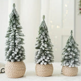 Yeknu Mini Christmas Tree Artificial Small Snow Pine Xmas Tree Decorations New Year Party Ornaments Gifts Home Table Decor