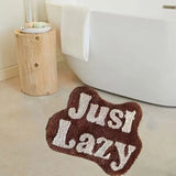 Yeknu Irregular Don'T Be Shy Rug Tufted Soft White Green Letters Bedroom Decor Bedside Rugs Bathroom Door Mat Gaming Carpet