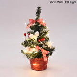 Yeknu 20/30cm Artificial Christmas Tree Table Ornament with LED Light Balls Christmas Decoration for Home New Year Gift Mini