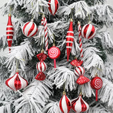 Yeknu 14pcs/box Christmas Ball Ornaments Red Candy Cane Xmas Tree Hanging Pendants Navidad New Year Home Decorations Natal Gift