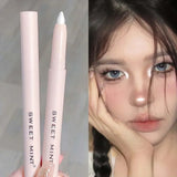 Yeknu 14 Colors White Eyeliner Shiny Glitter Eyeshadow Stick Eye Liner Pen Matte Brown Pink Pearlescent Eyes Makeup Brighten Silkworm