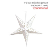 Yeknu Hollow Star Hanging Pendants Ramadan Decoration 2024 for Home Navidad Natal Noel Gifts Christmas Ornaments New Year 2025