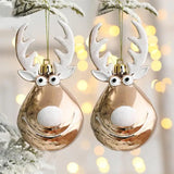 Yeknu 2pcs Elk Christmas Balls Ornaments Xmas Tree Hanging Bauble Pendant  Christmas Decorations for Home New Year Party Navidad