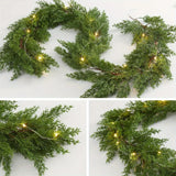 Yeknu Christmas Wreath 74.8 Inch - Artificial Pine Wreath with LED Lights Versatile Holiday Decoration for Indoor/Outdoor Use