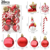 Yeknu Christmas Tree Balls Red Candy Cane Hanging Ornament Big Pendants Set Christmas Decorations For Home 2024 Natal Navidad New Year