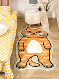 Yeknu Irregular Cartoon Living Room Decoration Carpets Cute Cat Girl Bedroom Bedside Carpet Plush Cloakroom Rug Soft Coffee Table Rugs