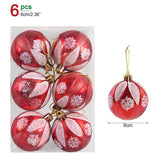 Yeknu 6Pcs/box 6cm Christmas Ball Ornaments Xmas Tree Hanging Pendant Christmas Decorations for Home Navidad Natal New Year Gift