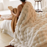 Yeknu Tuscan Imitation Fur Blanket for Winter Warmth Super Comfortable Bed Blankets High-end Warm Winter Blanket for Sofa 130x160CM