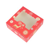 Yeknu 10/5Pcs Christmas Cookie Box with Window Candy Chocolate Biscuit Packaging Boxes Xmas Gift Wrapping New Year Party Treat Box