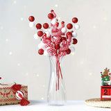 Yeknu 1/2/4 pcs Christmas Tree Candy Canes - Festive Wool Candy Roll Decoration for Christmas, New Year and Winter Holidays