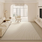 Yeknu Beige Art Living Room Carpet Oversized Abstract Art Bedroom Rug Soft Non-slip All-match Alfombra Geometric Lines Hogar Tapis 러그