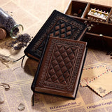 Yeknu Retro Emboss Notebook Vintage Note Book PU Leather Sketchbooks High Quality Thickened Stationery Office Supplies School Diary