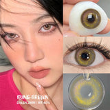 Yeknu new style 1 Pair Color Contact Lenses with Natural Eye Contact Lenses Blue Brown Green Lenses Pupils Beauty Color lens