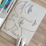 Yeknu Nordic PVC Matisse Painting Doormat Cuttable Portrait House Entrance Welcome Mat Rug Carpet Tidy Pad Outdoor Home Room Decor