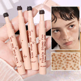 Yeknu Waterproof Freckle Pen Natural Lifelike Dot Spot Pen Lasting Not Easy To Fade Brown/Dark Face Fake Freckles Pen Makeup Cosmetics