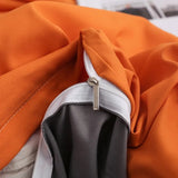 Yeknu - Solid Color Bedding Set Orange Grey Single Double Size Bed Linen Duvet Cover Pillowcase No Fillings Kids Adult Home Textile