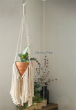 Yeknu Macrame Planter Wall Hanging Basket Pot Bohemia Air Plant Hanger Holder Flower Planter Hanger Wall Mini Tapestry Home Decor