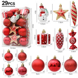 Yeknu Christmas Tree Balls Red Candy Cane Hanging Ornament Big Pendants Set Christmas Decorations For Home 2024 Natal Navidad New Year