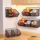 Yeknu Grid Kitchen Organizer Basket Wall Mounted Tableware Drainboard Functional Fruit Vegetable Storage Home Kitchen Accessories