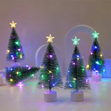 Yeknu New Luminous Mini Christmas Trees Beautiful Small Artificial Xmas Trees Desk Decorations Christmas Home Decorations