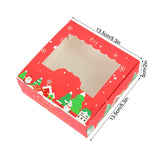 Yeknu 10/5Pcs Christmas Cookie Box with Window Candy Chocolate Biscuit Packaging Boxes Xmas Gift Wrapping New Year Party Treat Box