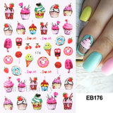 Yeknu - 3D Purple Blue Evil Eyes Nail Art Stickers Snake Flame Star Sliders Decoration Cute Grasshopper Animal Gel Polish Decals FBEB173