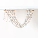 Yeknu Hand-Woven Macrame Vegetable Hammock Net Under Cabinet Fruit Hanging Basket Kitchen Storage Organizer Hanging MiniTapestry Decor