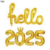 Yeknu Crown Number Foil Balloons Happy New Year Eve Party Decoration Photo Booth Props Supplies Christmas Home Decor Navidad 2024 2025